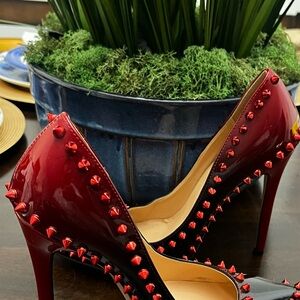 Kiss Red Studded Heels